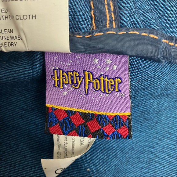 Vintage Harry Potter Bag 2001 Denim Embroidered Books Stars Print Small Backpack - Picture 8 of 15